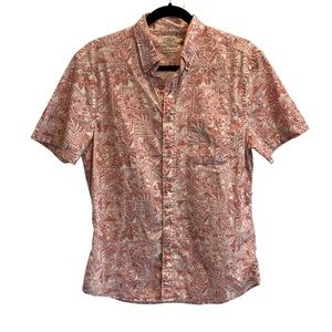 Faherty Men's Coral Patterned Button Down Shirt, organic cotton , men's medium